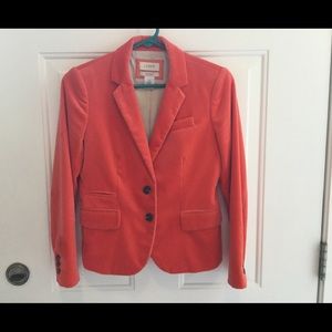 Orange Velvet J. Crew Schoolboy Jacket, size 2 P
